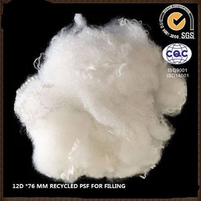 12Dx76mm সলিড রিসাইকেলড পলিয়েস্টার স্টেপল ফাইবার সিলিকনের সাথে ভাল স্থিতিস্থাপকতা